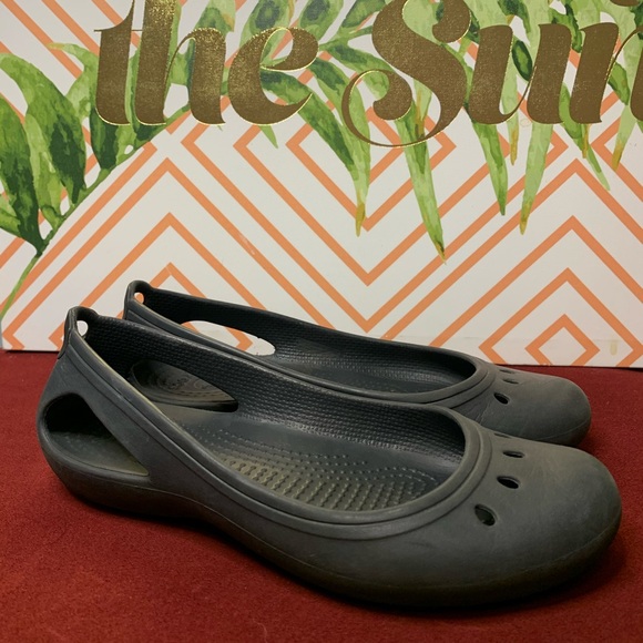 Crocs Kadee black ballet flat 6 slip on sandal - Picture 2 of 6